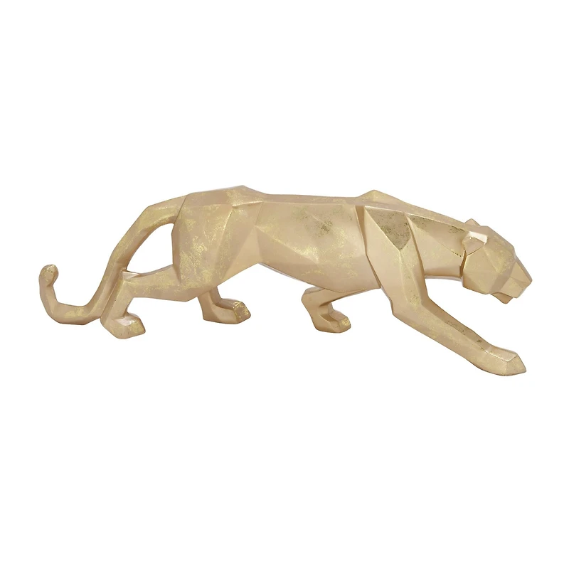 CosmoLiving by Cosmopolitan 18" Gold Leopard Sculpture