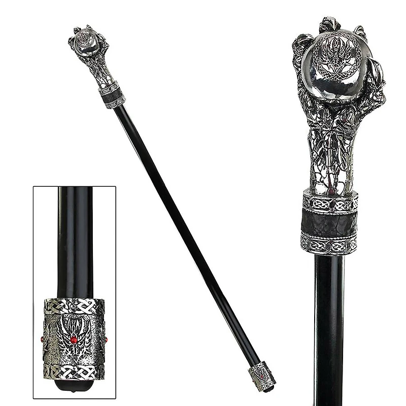 Design Toscano Dragonsthorne Collection 38.5" Dragons Grasp Gothic Walking Stick