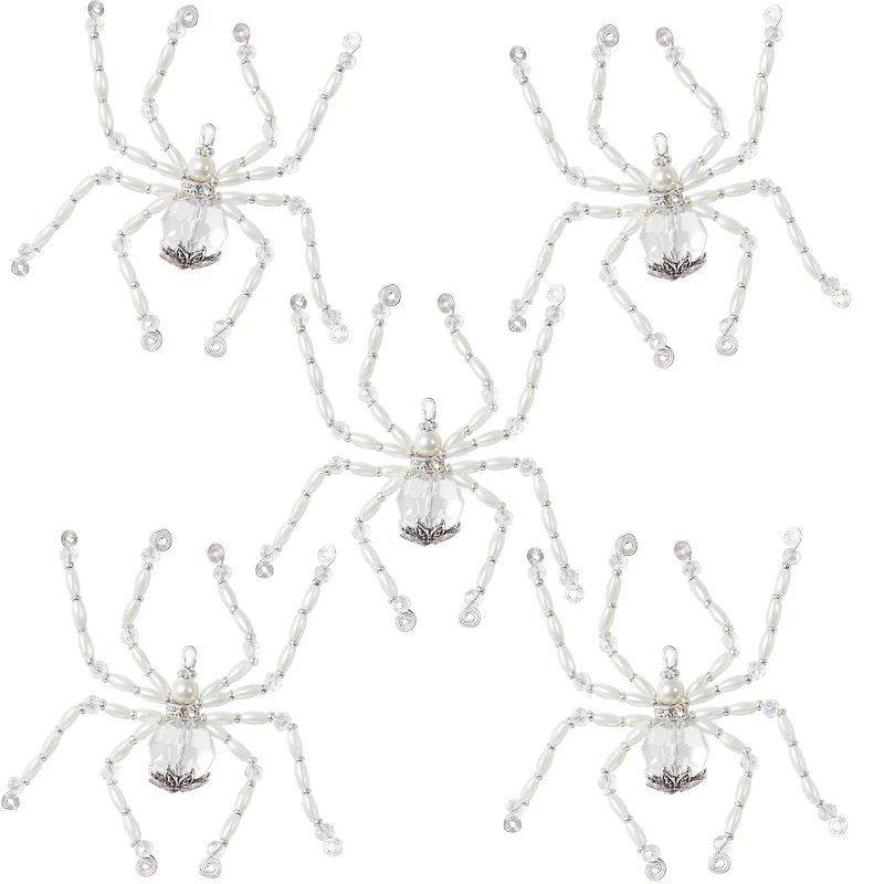 Solid Oak Nostalgic Christmas Silvery Christmas Spiders Beaded Crystal Ornament Kit