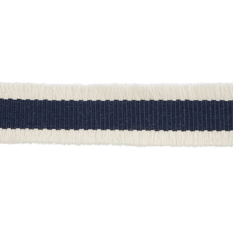 7/8'' x 5 yd. Navy and White Fringe Ribbon by Celebrate It®
