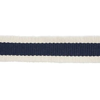 7/8'' x 5 yd. Navy and White Fringe Ribbon by Celebrate It®