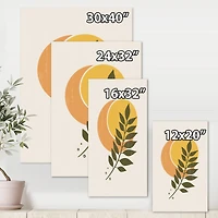 Designart - Abstract Geometrical Sun and Moon With Leaf V