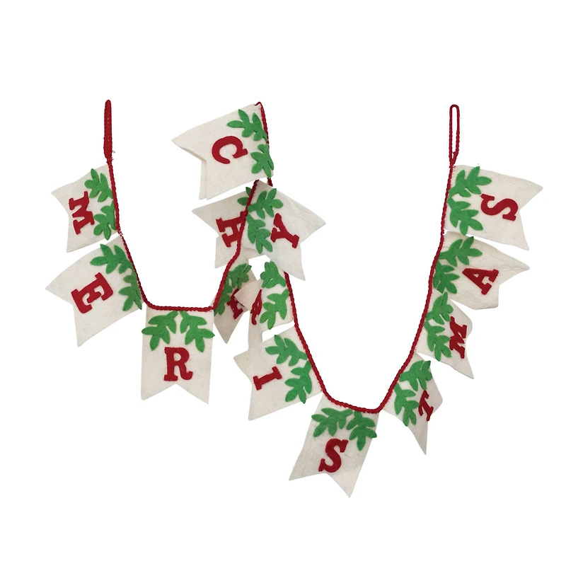 Hello Honey® 6ft. Wool Merry Christmas Pendant Banner