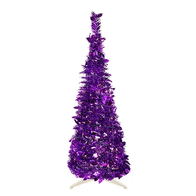 4ft. Pre-Lit Tinsel Pop-Up Artificial Christmas Tree