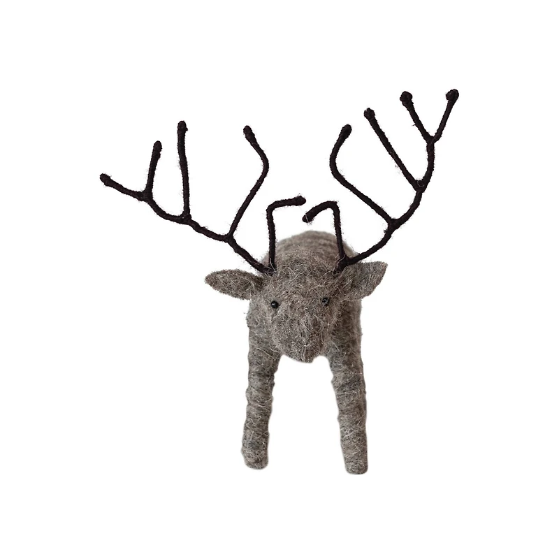Hello Honey® 8" Gray Handmade Wool Felt and Wire Reindeer