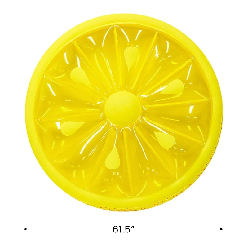 Pool Central 5ft. Inflatable Lemon Fruit Slice Lounger Raft