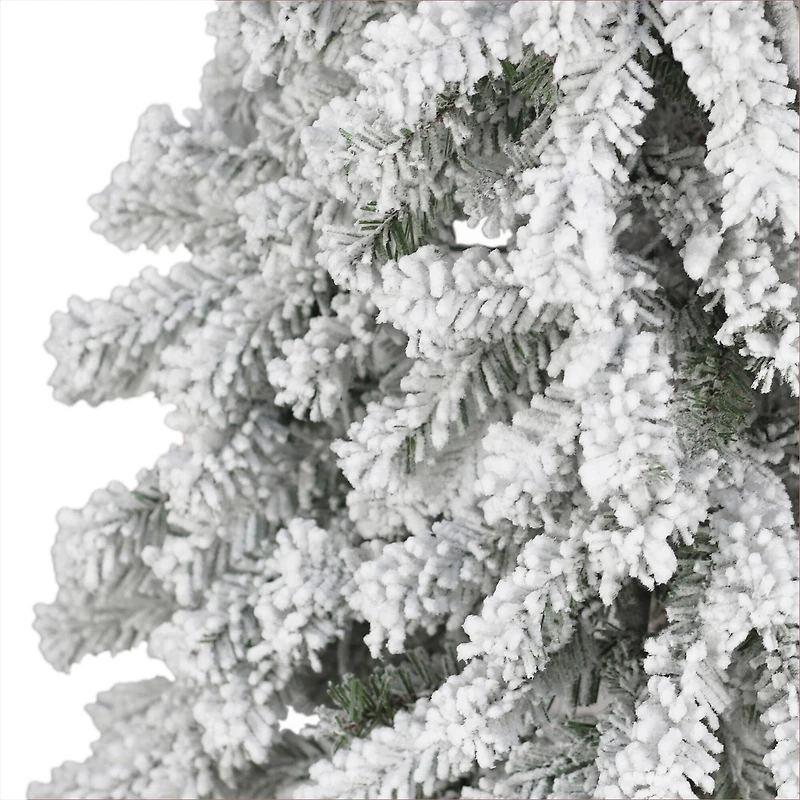 6ft. Pre-Lit Flocked Alpine Artificial Tree, Clear Lights