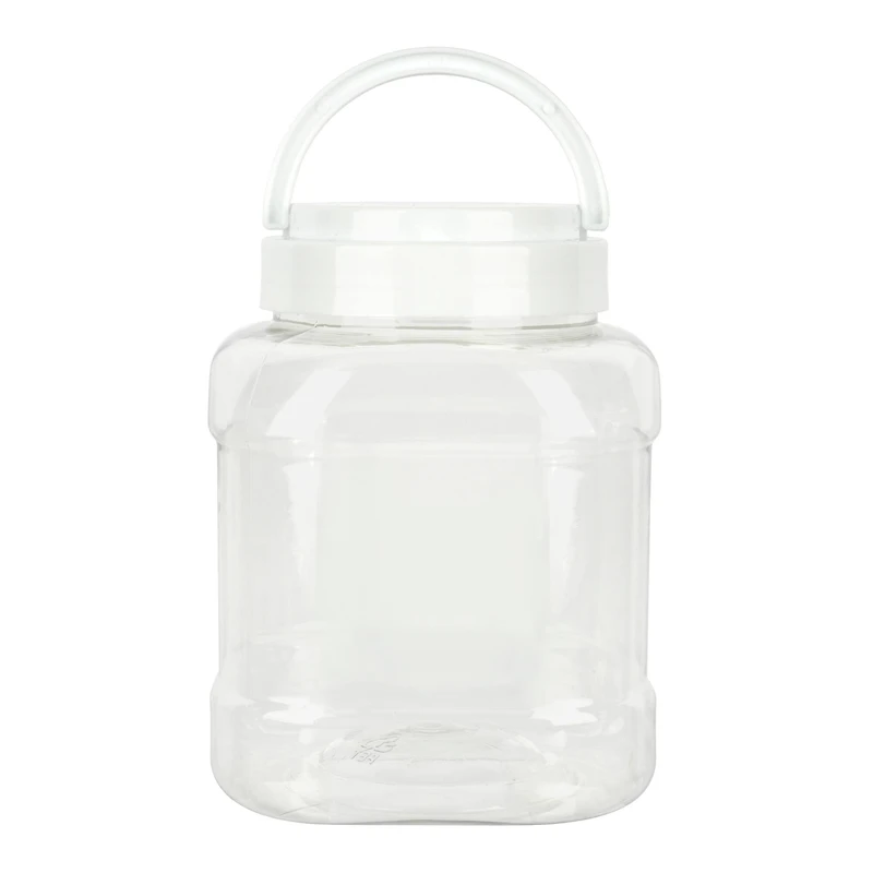 Clear Plastic Jar with Handle by Bead Landing