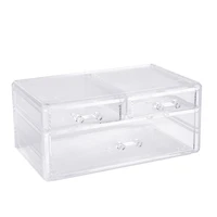 Cecilia Tech 9.5" Clear Stackable 3-Drawer Jewelry Box