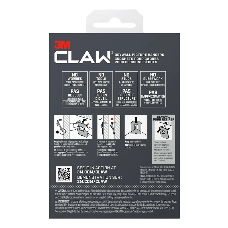 3M CLAW™ Drywall Picture Hangers Variety Pack