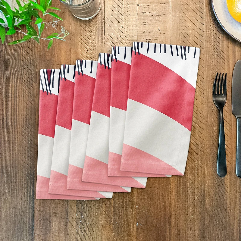 Funky Wave Pattern 10" x 10" Cotton Twill Napkin