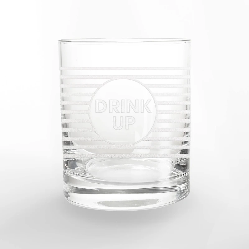 11oz. Drink Up Stripes Whiskey Glass