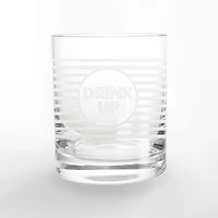 11oz. Drink Up Stripes Whiskey Glass