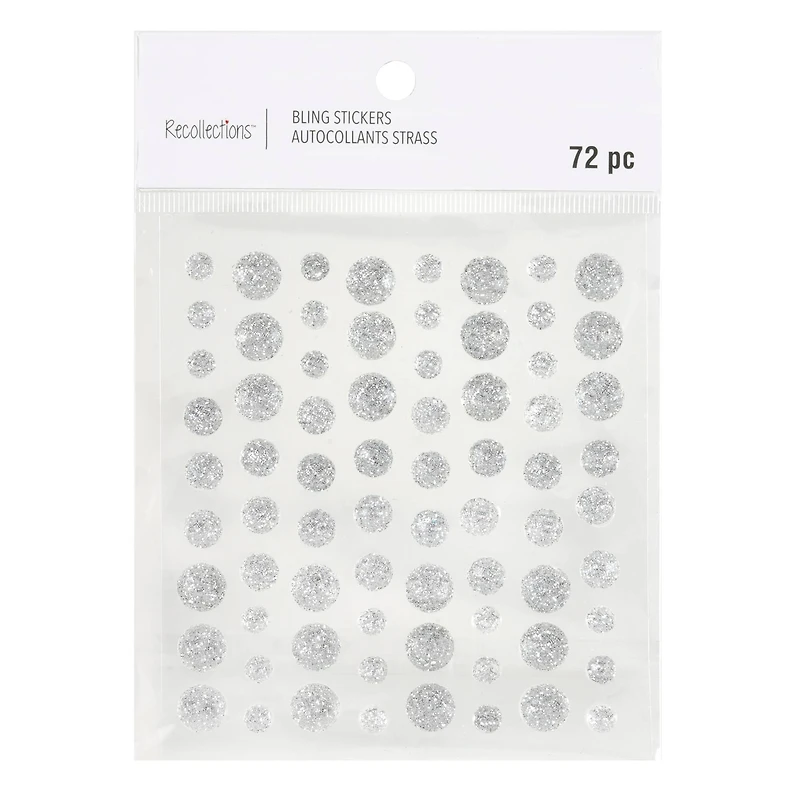 12 Packs: 72 ct. (864 total) Glitter Rhinestone Stickers by Recollections™
