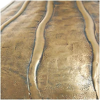 13" Brass Metal Wide Snakeskin Inspired Vase with Dimensional Wavy Accents