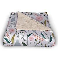 Pastel Floral Pattern Fleece Blanket