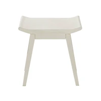 17" White Wood Traditional Stool
