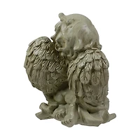 6" Weathered Praying Cherub Outdoor Garden Statue