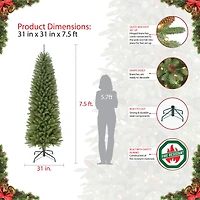 7.5ft. Unlit Pencil Fraser Fir Artificial Christmas Tree