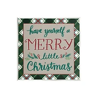 Stupell Industries Merry Little Christmas Plaid Holiday Wall Plaque Art