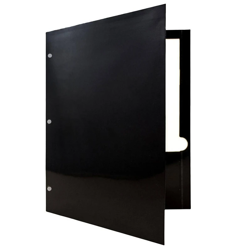 JAM Paper Business Glossy Laminated Two Pocket 3-Hole Punch Folders, 6ct.