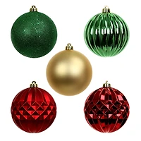 5 Pack 150mm Red, Green & Gold Shatterproof Ball Ornaments by Ashland®