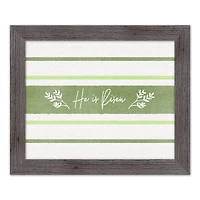 He Is Risen Green Stripes 1 16" x 20" Western Gray Framed Print