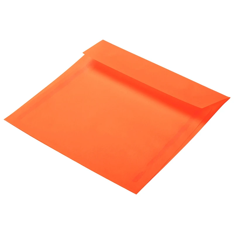 JAM Paper 6.5" Glamour Orange Square Translucent Vellum Envelopes, 25ct.