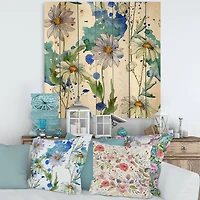 Designart - Daisies With Green Leaves II