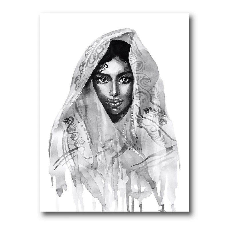Designart - Monochrome Portrait of Young Indian Woman I