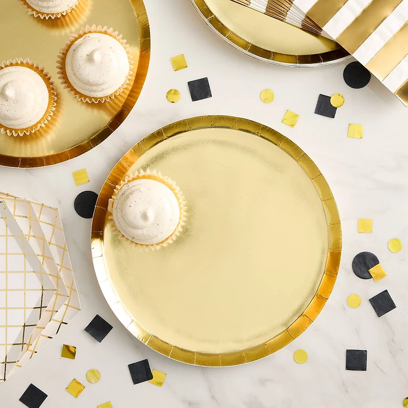 9" Gold Paper Plates by Celebrate It™, 8ct.
