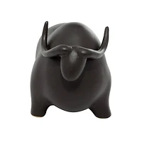 The Novogratz 12" Black Contemporary Bull Sculpture