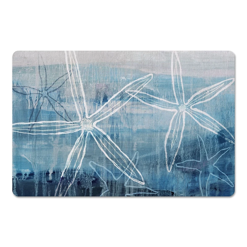 Drawn Starfish Floor Mat, 27" x 18"
