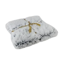 55" x 62" Plush Gray Faux Fur Throw Blanket
