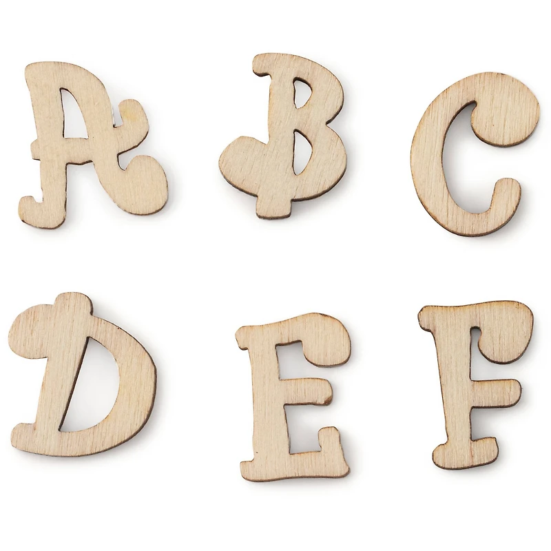 3/4" Curlz Wood Letters, 54ct. by Make Market®