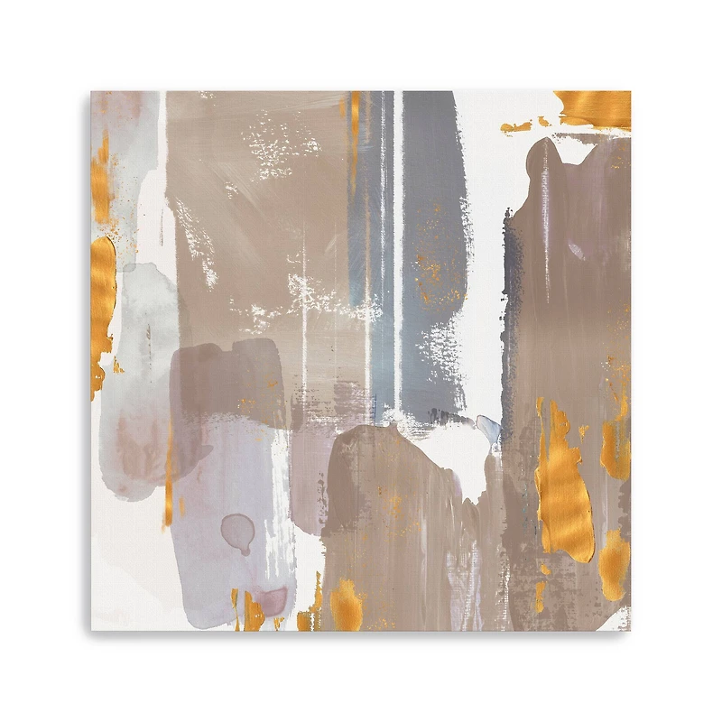 Icescape Abstract Grey Gold I Canvas Giclee