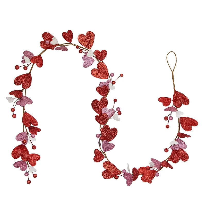6ft. Red & Pink Hearts Valentine's Day Garland