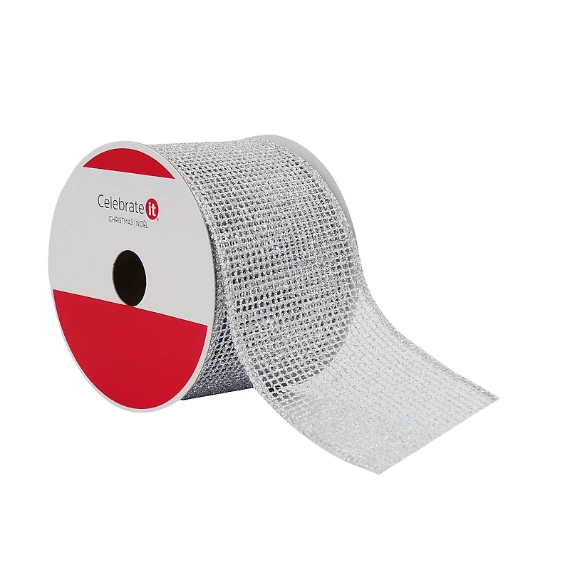 2.5" x 20ft. Silver Net Mesh Wired Ribbon by Celebrate It®