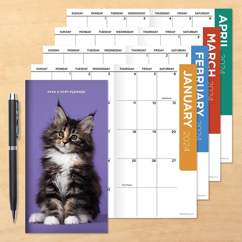 2024-2025 Kitten Monthly Pocket Planner