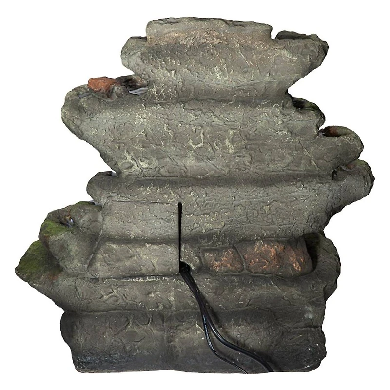 Design Toscano Ribbon Ridge Cascading Waterfall Illuminated Garden Fountain