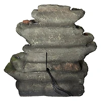 Design Toscano Ribbon Ridge Cascading Waterfall Illuminated Garden Fountain