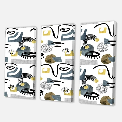 Designart - Collage of Eyes & Doodles In Contemporary Style I