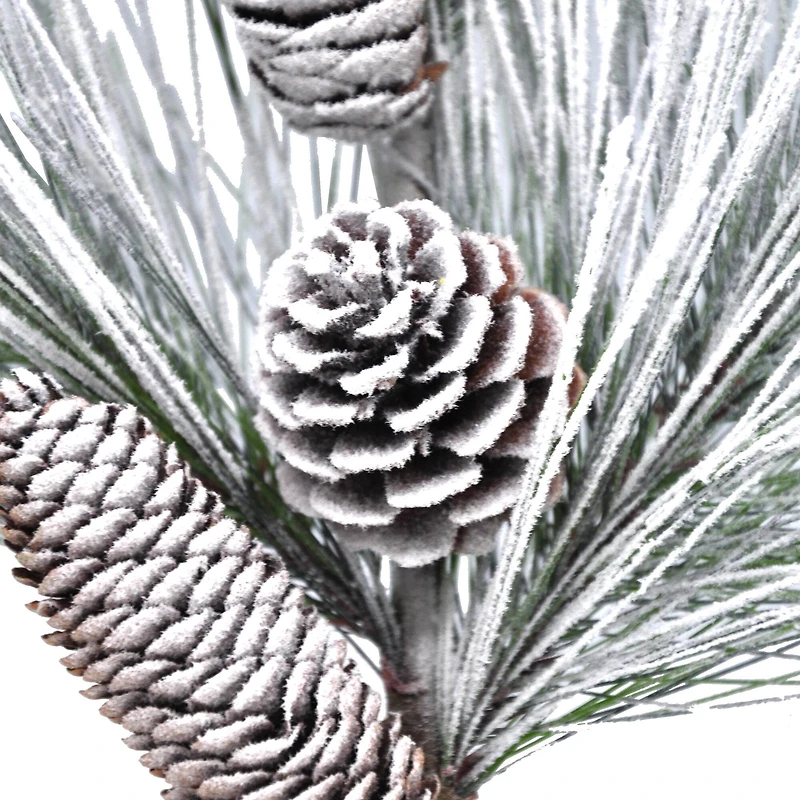18" Flocked Pine & Pinecone Pick by Ashland®