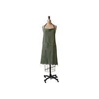 Hello Honey® Green Waffle Weave Cotton Apron with Crochet Lace Trim