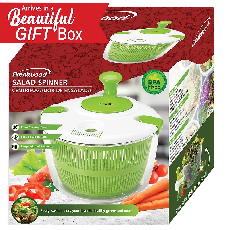 Brentwood Salad Spinner with 5qt. Serving Bowl