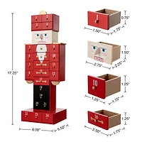 Glitzhome® 17.25'' Wooden Christmas Nutcracker Countdown Calendar Décor with Drawer