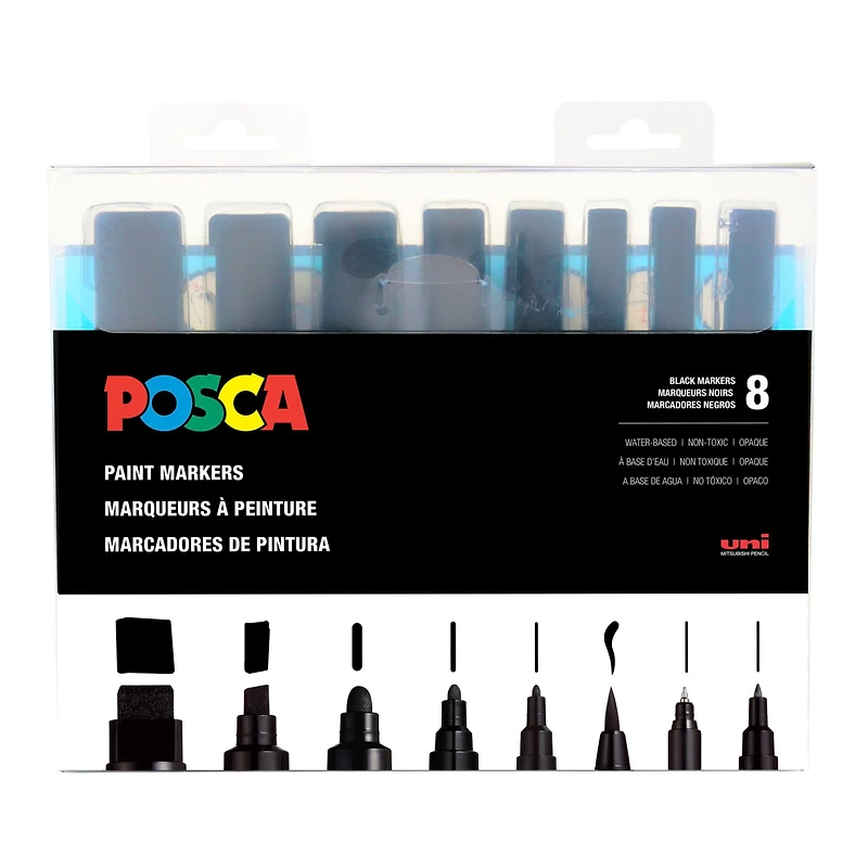 Posca Black Paint Marker Set