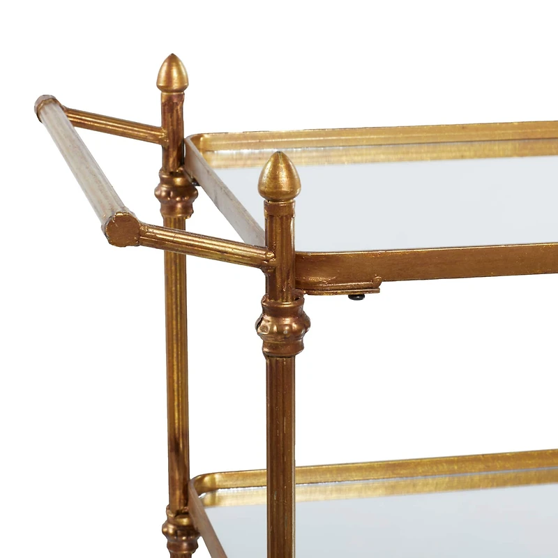 Brass Iron Bar Cart, 33" x 35" x 18"