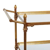 Brass Iron Bar Cart, 33" x 35" x 18"