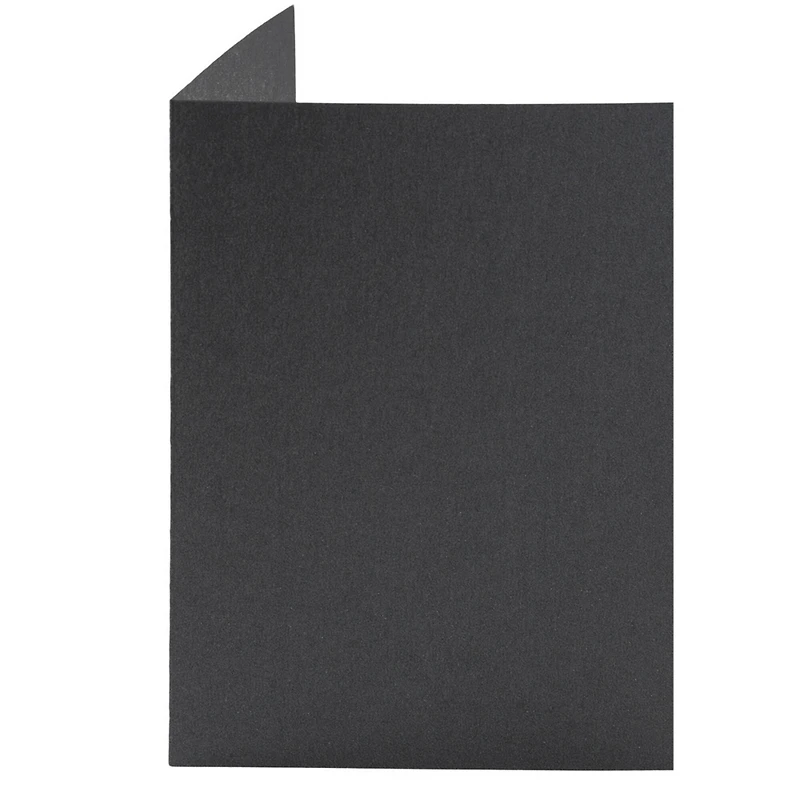JAM Paper 5" x 7" Metallic Anthracite Black Stardream Foldover Cards, 50ct.